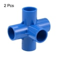 thumbnail image 3 of Conector de tubo en codo de 5 vías, grado de mobiliario, accesorios de esquina en forma de T de 1/2 pulgada, azul, 2 piezas, 3 of 3