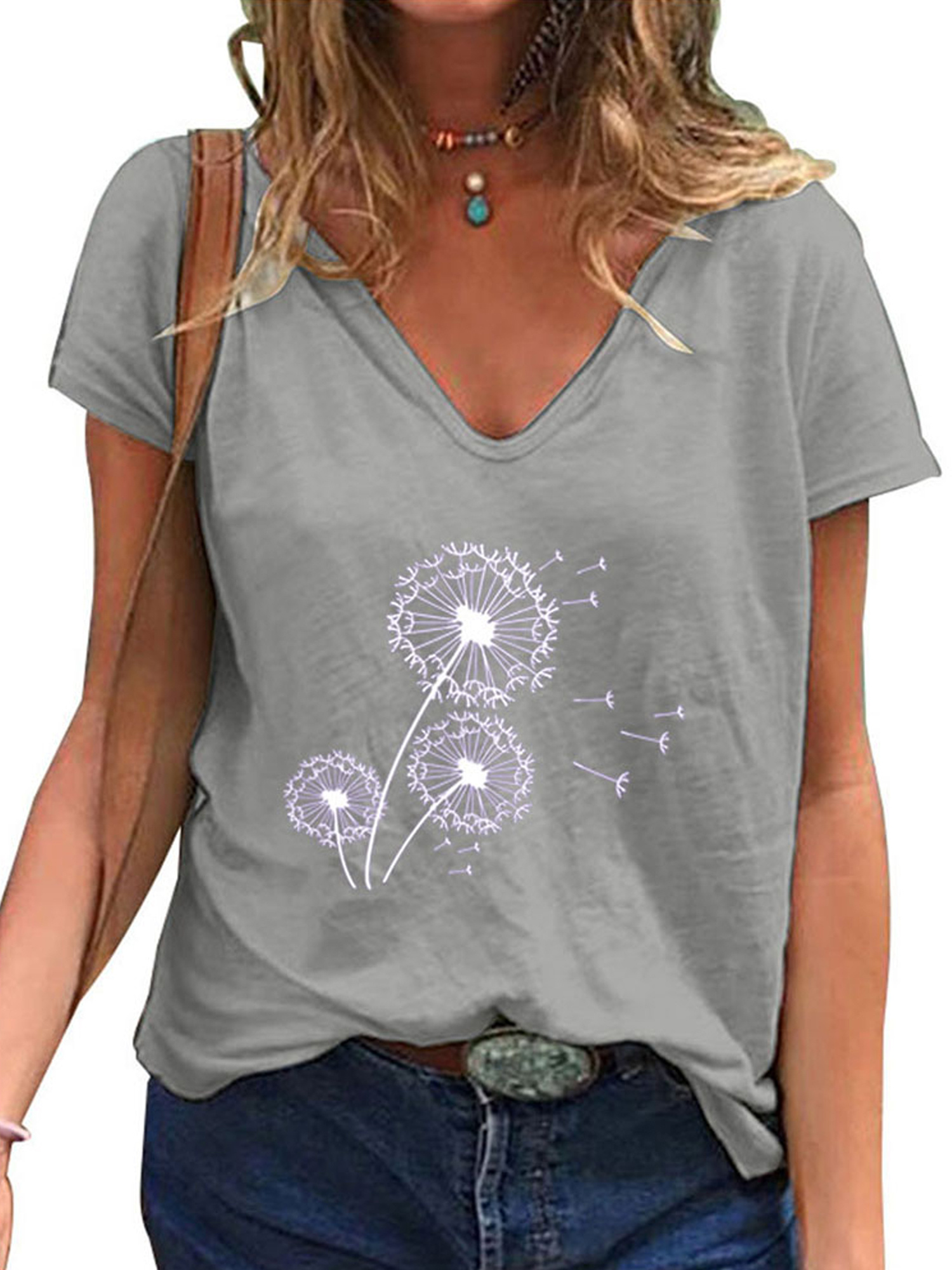 Summer Tops Short Sleeve Floral 