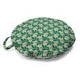 thumbnail image 1 of Garden Art Round Floor Cushion with Handle, Continuous Exotic Leafy Plant Modern Meadow in Natural Tones, Decorative Pillow for Living Room & Dorms, 18" Round, Pale Khaki Forest Green, by Ambesonne, 1 of 4