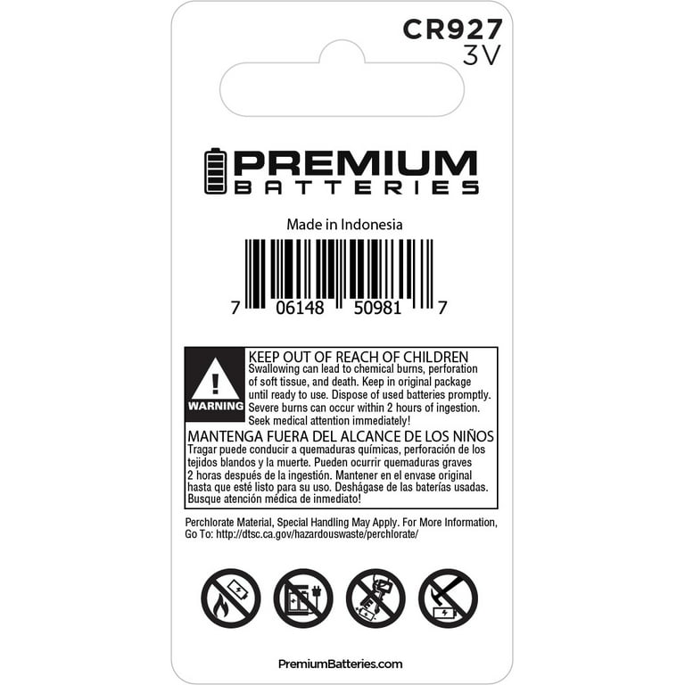 Premium Batteries CR1620 Battery 3V Lithium Coin Cell (6 Panasonic  Batteries) (Child Resistant Packaging)