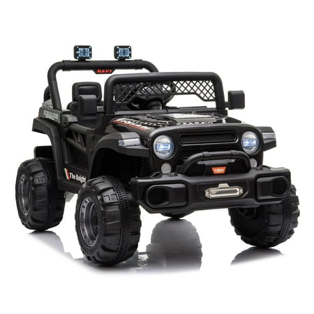 UPC: 0894229404707 | Zimtown 12V Ride on Off-Road Electric Battery Powered Kids Toddler Motorized Truck Toy Car w/ 2.4G Remote Control 3 Speeds Seat Belts LED Lights and Realistic Horns (Black)