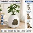 thumbnail image 6 of MINDYES Plant Hidden Cat Litter Box Enclosure with Pebbles and Artificial Greenery, Home Decor Cat Boxs for All Cats, White, 6 of 8