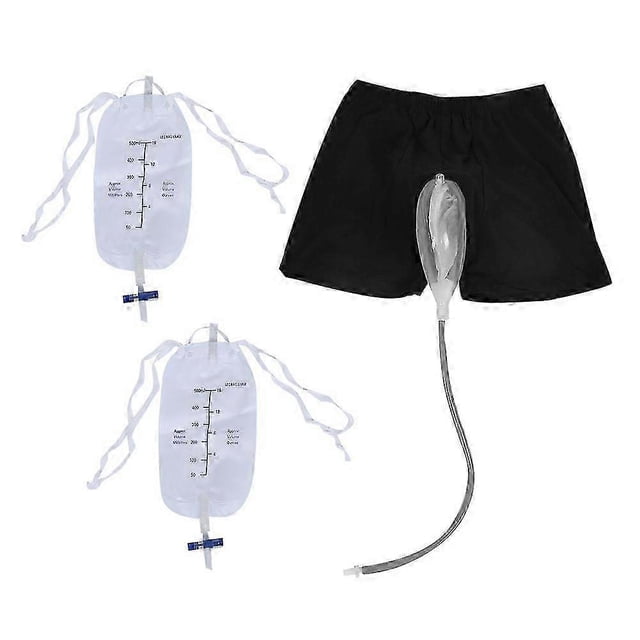 Male Urine Bag Wearable Soft Incontinence Pants Portable Leak Proof Pee Bag for Men L