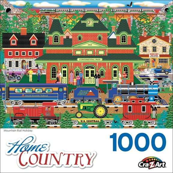 Cra-Z-Art Home Country 1000-Piece Mountain Rail Holiday Jigsaw Puzzle