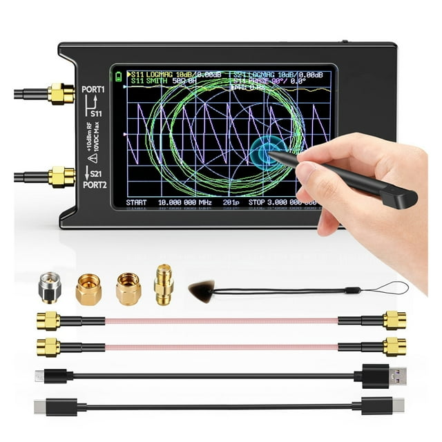 VNA-H4 4inch Vector Network Analyzer 10k-1.5GHz HF VHF UHF Antenna Analyzer Version 4.3 With SD Card Slot ,Avoid Switching Noise