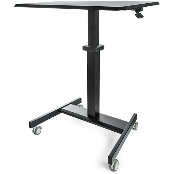 StarTech.com STSCART2 Mobile Standing Desk Sit-Stand Height Adjustable Rolling Workstation Laptop Cart