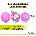 thumbnail image 2 of Esferas para árbol de navidad Artego extra grandes de 15 cm de diámetro paq 6 esferas  Rosa * Línea Caramel 3 texturas y acabados diferentes para colgar Christmas ornaments, 2 of 7