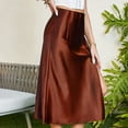 thumbnail image 3 of yillto Womens Satin Silky Skirts Long High Waist Split Summer Causal Business Skirt for Work Office, 3 of 7
