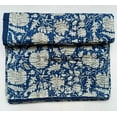 thumbnail image 2 of Sambhav Quilt Hub Indian Blue Floral Cotton Hand Patchwork Quilt, Throw Size, 2 of 4