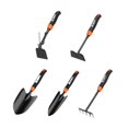 thumbnail image 2 of Terreno de jardinería Alojamiento Rake versátil Herramientas de plantación de acero de carbono pesado para jardineros amateures amante de la planta 5 piezas, 2 of 8