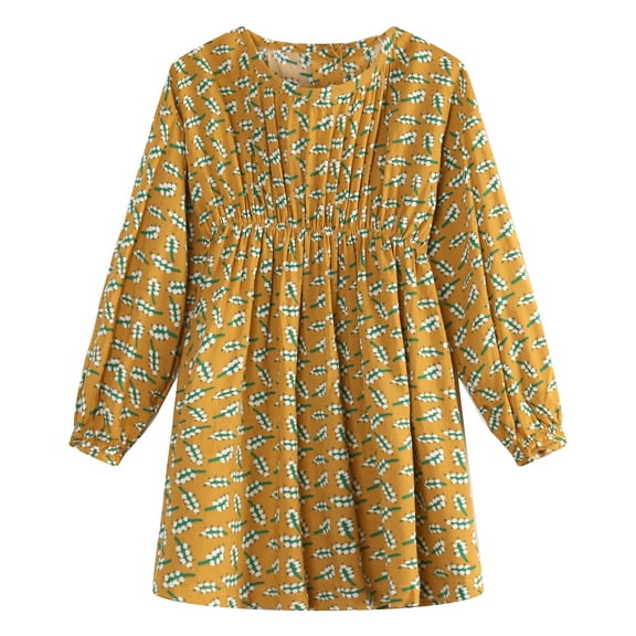 Richie House Girls' Small flowers printed woven dress RH0970