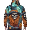 thumbnail image 7 of Naloa Cartoon Pumpkin Skull Men's Casual Hooded Collar Drawstring Hoodies Pullover Sweatshirts Casual Long Sleeve Shirts-4X-Large, 7 of 7