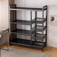 thumbnail image 1 of Heavy Duty Metal Storage Shelving Unit with Wheels, 5CM Adjustable Height, Mobile Utility Cart, Organizer Shelves for Garage and Kitchen, 1 of 7