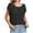 Black, variant on Kaemgyyd Women's Tops Casual Oversized Scoop Neck Short Sleeve Crochet Knit Shirt Lightweight Hollow out Spring Summer Tunic Blouse