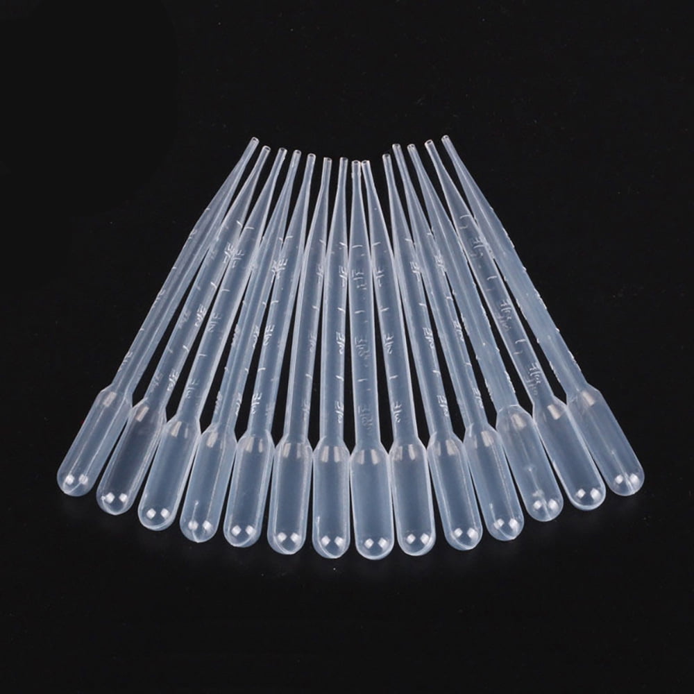 10bags Disposable Plastic Dropper Transfer Graduated Pipettes Manicure Tools Clear 150mm Capacity: 2ml about 100pcs/bag