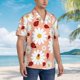 thumbnail image 3 of Fotbe Daisy and Ladybug Camisa Hawaiana para Hombre Unisex – Camisa Casual de Verano con Botones de Manga Corta de Algodón y Lino,Small, 3 of 7