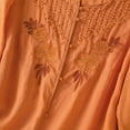 thumbnail image 4 of Womens Summer Gauze Tops Vintage Floral Embroidered 3/4 Sleeve Top Loose Fit Boho Dressy Casual Blouses Trendy, 4 of 7