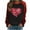 Red 12, variant on Womens Hearts Printed Tunic Tops Crewneck Raglan Long Sleeve Loose Valentines Day Sweatshirts Pullover Blouses (L, Red)