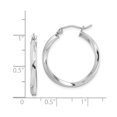 thumbnail image 4 of 925 Sterling Silver Rhodium Plated Women's 2.5mm Twisted Tube Hoop Earrings | 25mm, 4 of 4