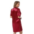 thumbnail image 7 of Alvivi Women Satin Nightgown V Neck Short Sleeve Nightdress Sleepwear M-XXL, 7 of 7