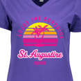 thumbnail image 4 of Inktastic Summer Enjoy the Sunshine St. Augustine Florida in Pink Women's V-Neck T-Shirt, 4 of 5