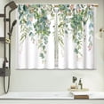 thumbnail image 6 of Sage Eucalyptus Botanical Kitchen Curtains Green Leaves Bathroom Curtains Window Treatment Drapes Tier Flower Spring Floral Cafe Small Bedroom Short French Door Curtains 2 Panels 27.5x39 Inch, 6 of 6