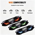 thumbnail image 3 of Solar Demon Eye LED Windshield Light, Waterproof Wireless Devil Eyes Warning Lamp, Dynamic Flicker Ambient Light, Solar & Type-C Charging, No Drill for Car Truck SUV(Blue), 3 of 7