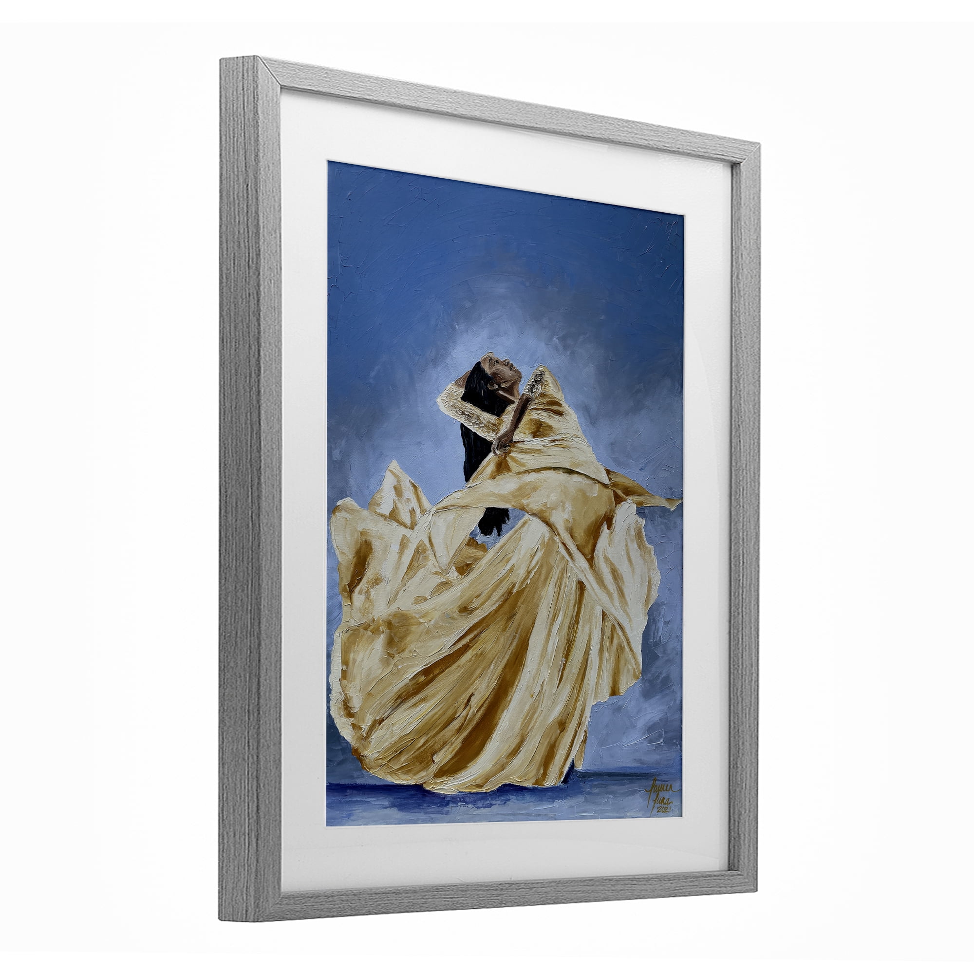 Stupell Industries Expressive Elegant Dancer Gray Framed Print Under Glass, design by Lauren Luna