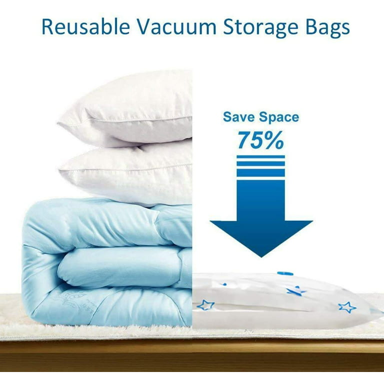 Durable Vacuum Storage Bags For Clothes Pillows Bedding Blanket More Space  Save Compression Seal Zipper Wardrobe Organizer