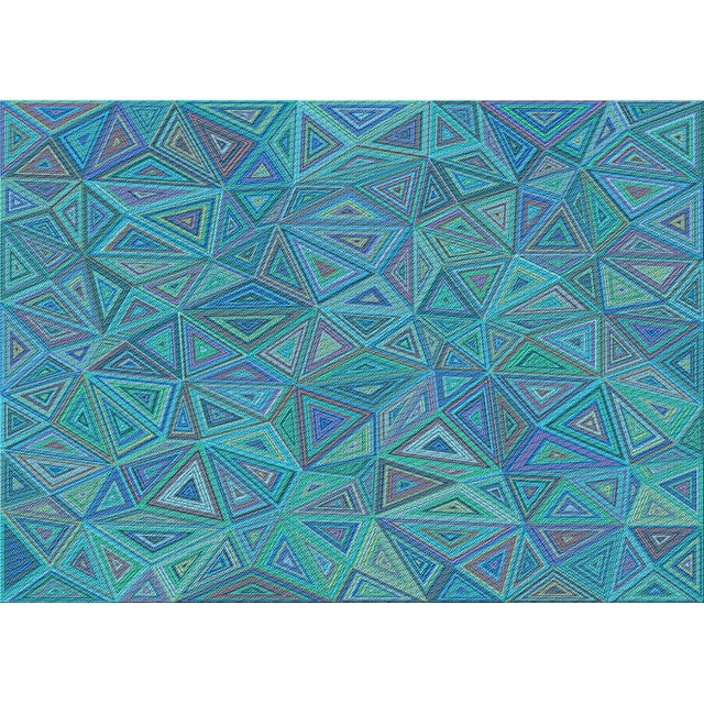 Ahgly Tapis Rectangulaire Lavable en Machine Intérieur Transitionnel Turquoise Foncé Vert, 4 Pieds x 6 Pieds