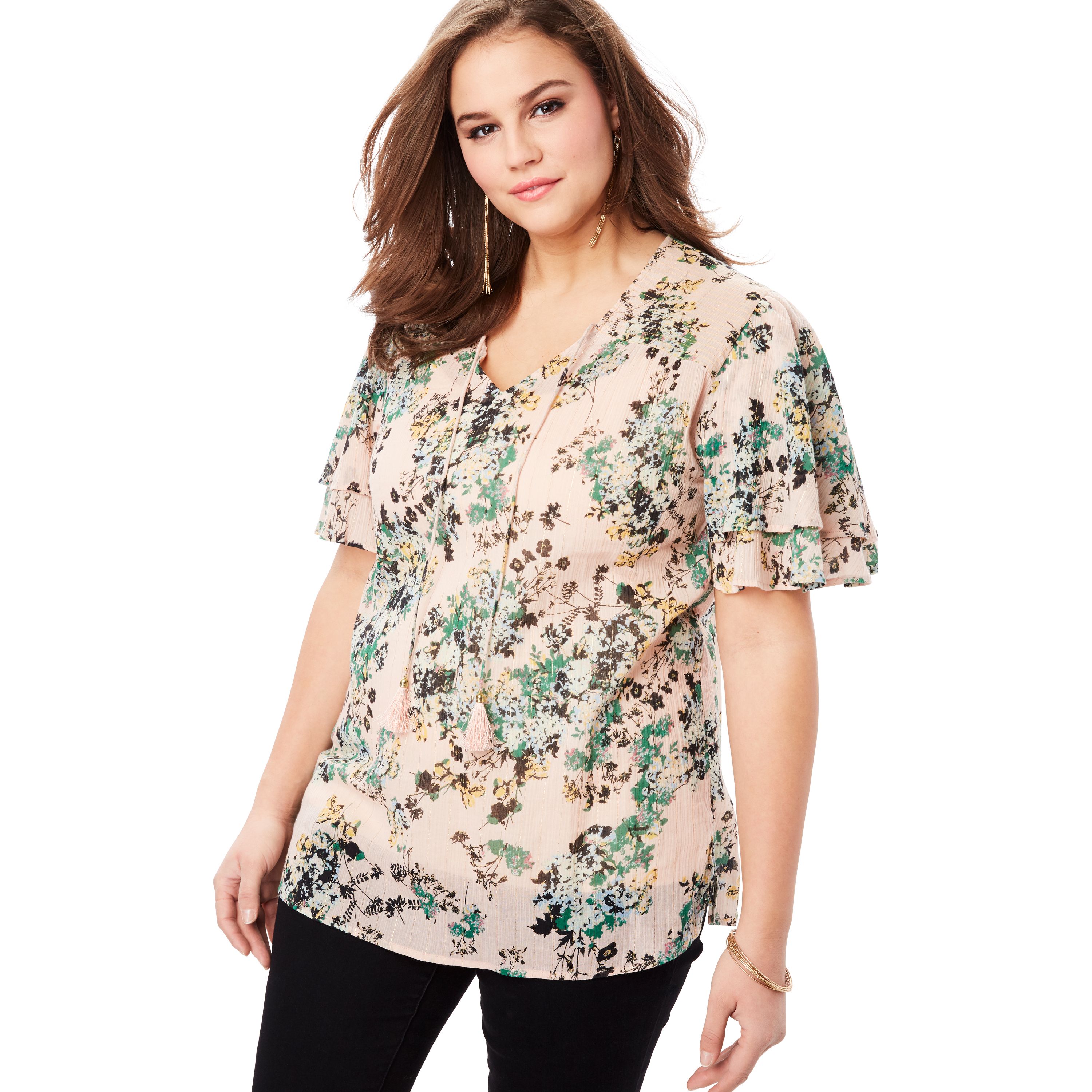 flutter sleeve plus size
