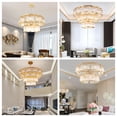 thumbnail image 5 of 3-Tier Golden Crystal Chandelier, 2/3 Deck Optional, D120 Large Size, E14 Base, Modern Luxury LED Pendant Light for Living Room Dining Room High Ceiling, 5 of 8