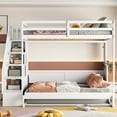 thumbnail image 2 of White Full Murphy Bed - Hidden Desk & Staircase Storage - In Small Apartments - Maximizes Space Utility, 2 of 2
