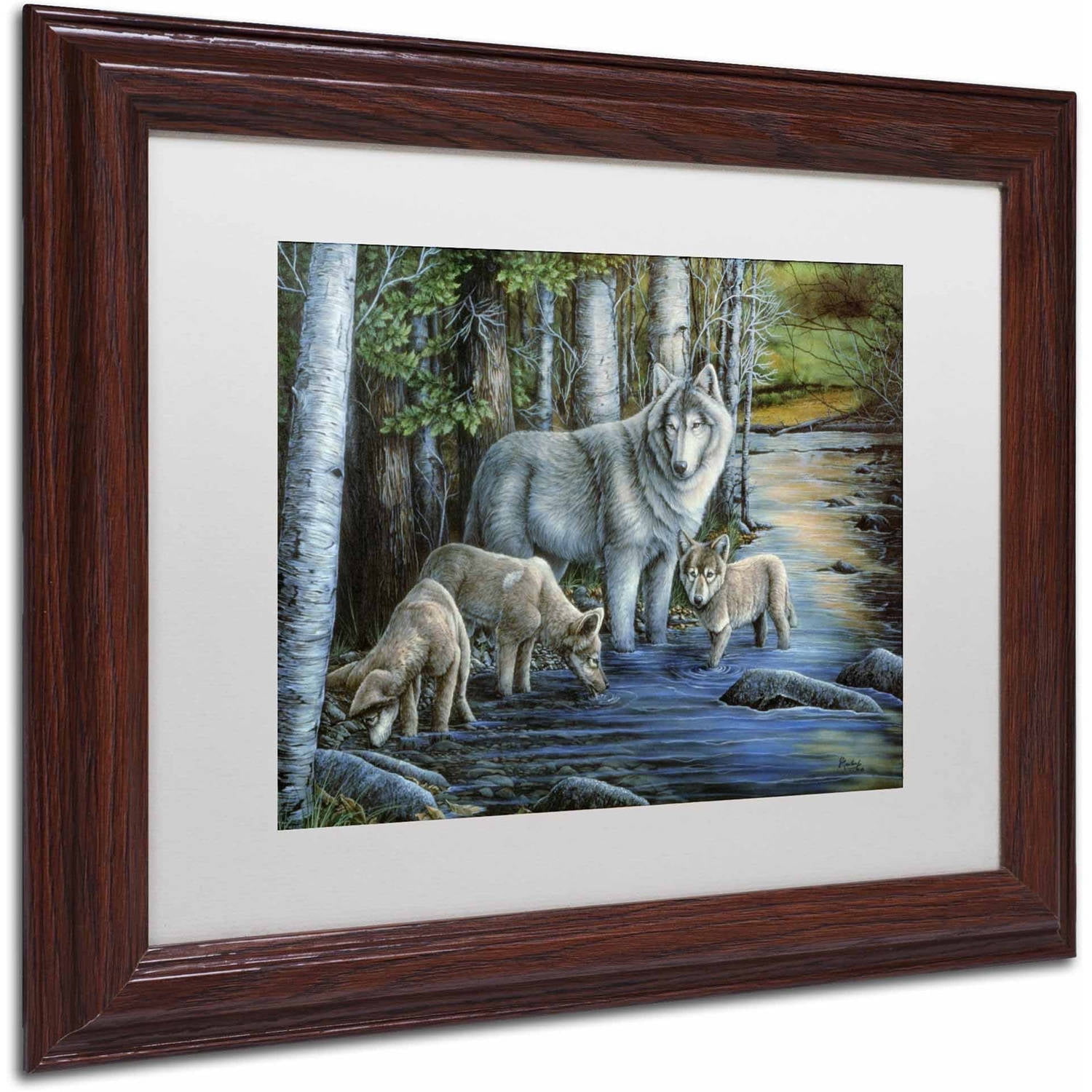 Trademark Fine Art 'Gentle Morning' Canvas Art by Jenny Newland, White Matte, Wood Frame