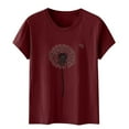 thumbnail image 4 of Xdegoge T Shirts for Women Graphic Under 10 Short Sleeve Crewneck Shirts Floral Summer Casual Tops Tunic Loose Fit Tees Soft Comfy Blouses Cancel Membership Same Day Delivery, 4 of 5