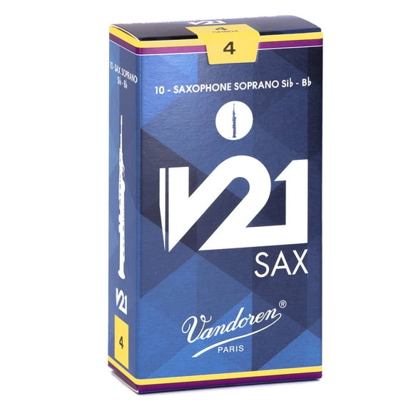 Vandoren Soprano Sax V21 Reeds Strength #4; Box of 10
