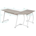 thumbnail image 3 of Living Essentials Ethan L-Shaped Corner Wood Top Computer Desk in Gray Walnut, 3 of 3