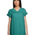 thumbnail image 2 of Moomaya WoMen's Solid Short Sleeve Nightdress For Ladies V-Neck Nightwear, 2 of 6