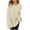 Beige Sweaters, variant on Baggy Sweaters for Women Solid Crewneck Jumper Side Split Pullover Tops Trendy Cuff Buttons Sweater with Chest Pockets White XL
