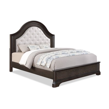 1pc Queen Size Upholstery Arched Panel Bed Classic Vintage Charm Bedroom Set