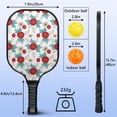 thumbnail image 3 of Pickleball Paddles Set,Pioneer Flower Floral Print Pattern Fiberglass Surface Pickleball Racket Set with 2 Indoor Outdoor Pickleball Balls and Pickleball Bag,Pickle-ball Equipment, 3 of 6