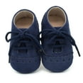 thumbnail image 4 of Bnwani On Shoes Kid Shoes Infant Newborn Leather Suede Shoes Baby Soft-Soled Sports New Shoes Dark Blue Size 12-18 M, 4 of 9