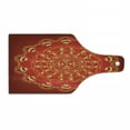 thumbnail image 1 of Mandala Cutting Board, Ottoman Art Ornament Hand Drawn Oriental Floral Themed Illustration, Decorative Tempered Glass Cutting and Serving Board, Wine Bottle Shape, Yellow Red, by Ambesonne, 1 of 1