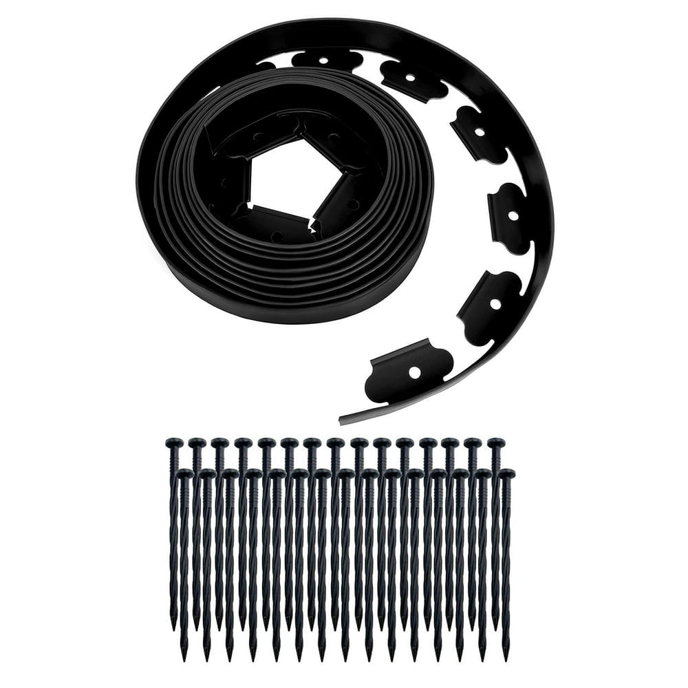Bordure De Jardin En L 10 Mètres - Hauteur 5 Cm - Avec 30 Piquets De Fixation - Pour Séparer Pelouse, Massifs - 11