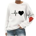 thumbnail image 2 of Karight Sweatshirt for Women Casual Long Sleeve Crewneck Pullover Cute Love Heart Printed Tops Loose Fit Dressy Fall Clothes, 2 of 5