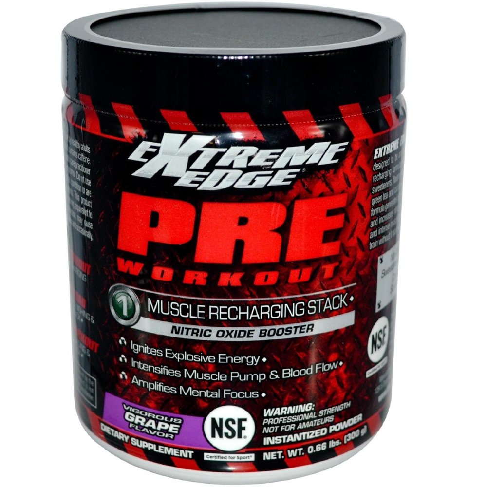 Extreme Edge Pre Workout Powder, Grape, 30 Servings