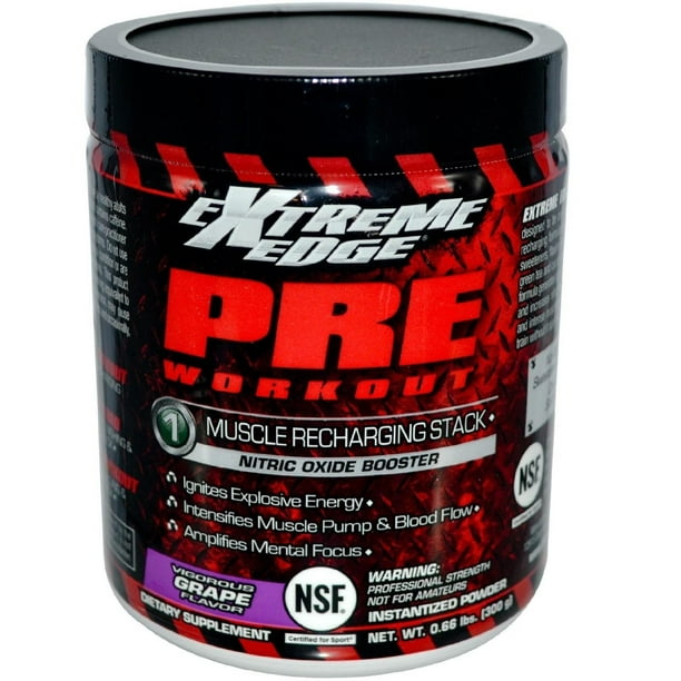 Extreme Edge Pre Workout Powder, Grape, 30 Servings