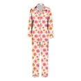 thumbnail image 5 of felwors Small Fresh Watercolor 2 Piece Women Satin Pajamas Set Casual Loungewear Oversized Orange, S, 5 of 6