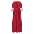 thumbnail image 5 of LEKODE Long Gothic Dress 1800s Dress for Women Casual Dresses for Women Dirndl Dresses Women Western Dress for Women Fall Dresses for Women 2025 Corset Dress for Women Red L, 5 of 7