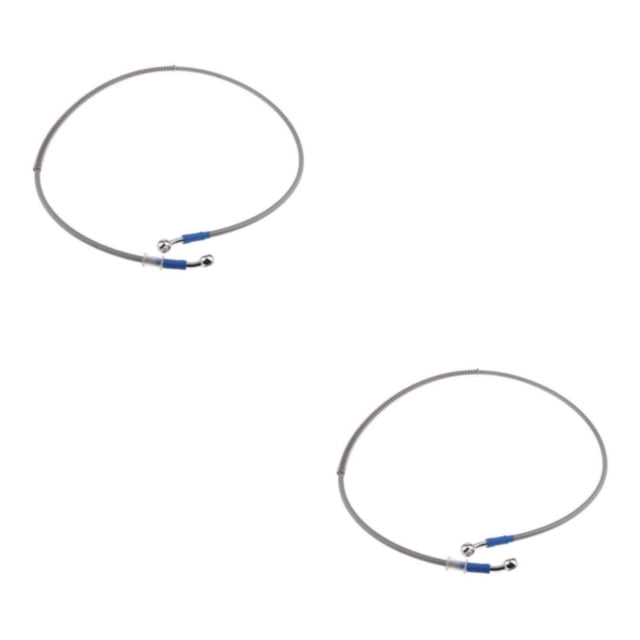 Dalazy Motorcycle Brake Oil Hose Line Pipe Fitting Durable Stainless Steel Braided Silver 120cm 2Set
